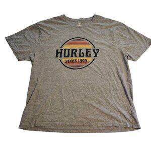 Hurley T-Shirt Hurley Since 1999 T-Shirt Gray Graphic Print Mens Size XL‎